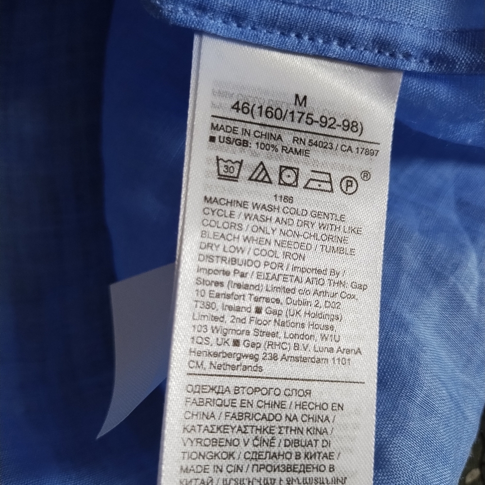 BANANA REPUBLIC Periwinkle Blue Pin Tucked Short Sleeve Blouse M - Picture 7 of 8